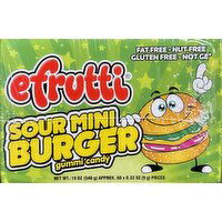 Efrutti Gummi Candy, Sour, Mini Burger - 60 Each